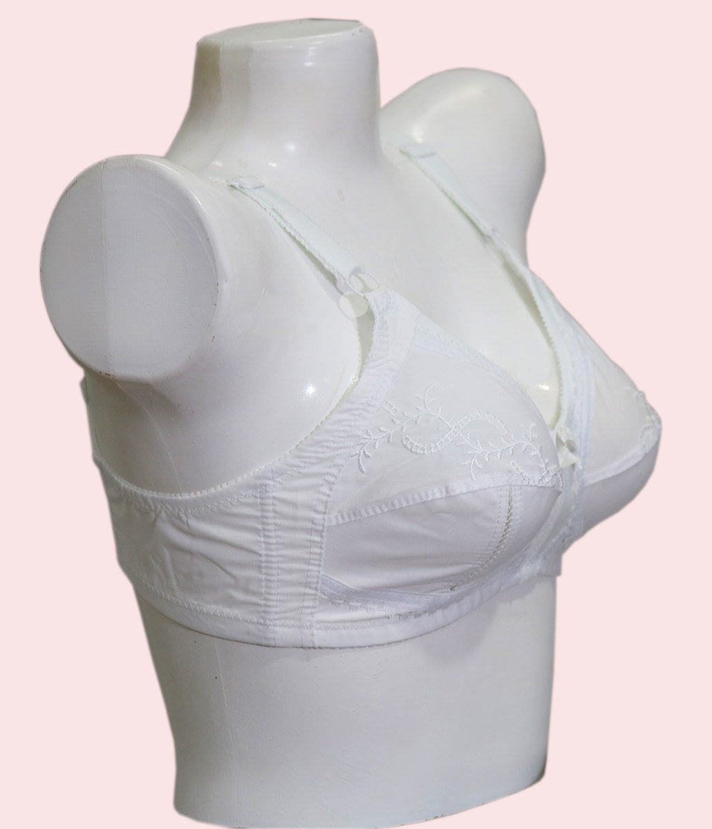 Flourish Citin non-padded plus size minimizer bra in white colour