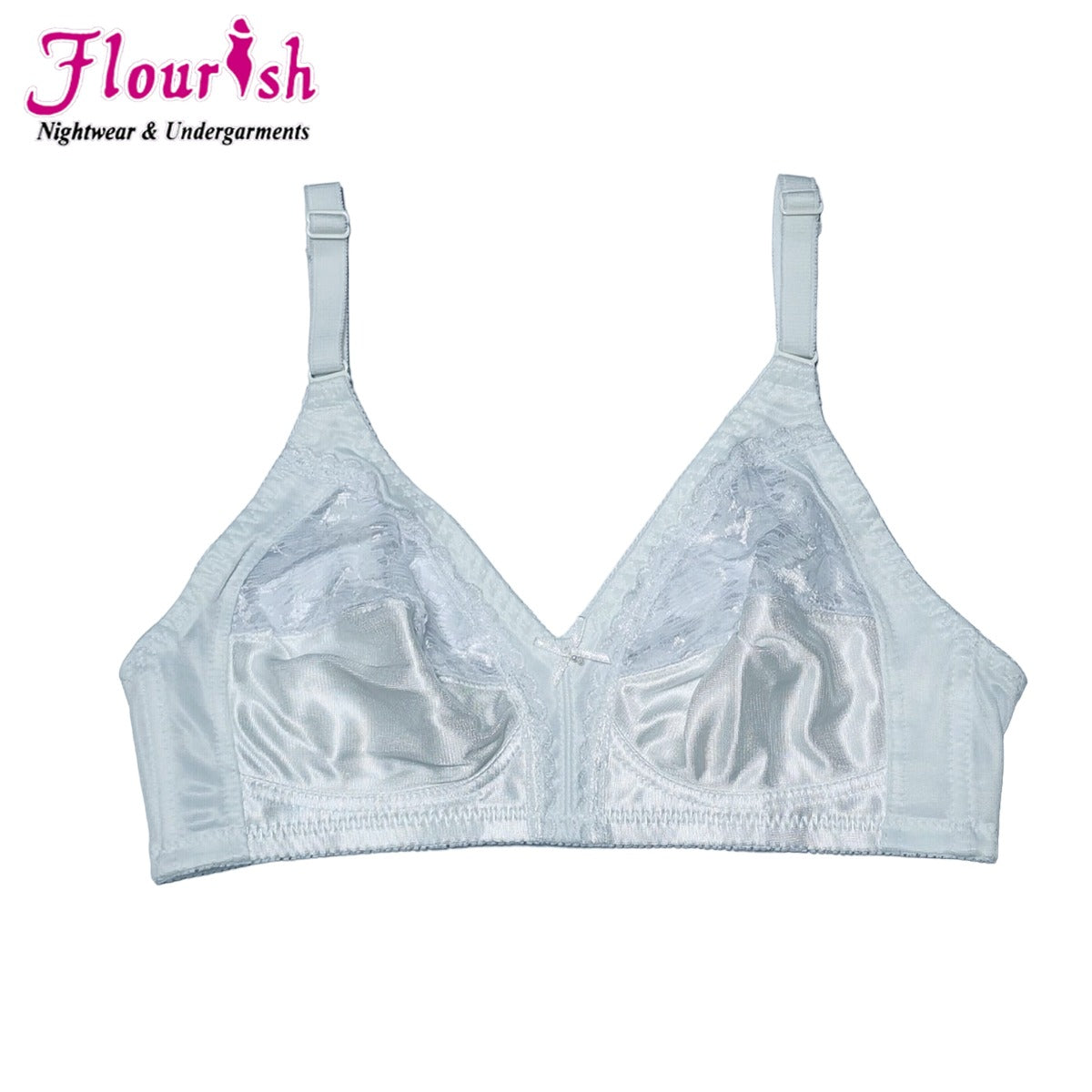 Flourish Nancy non-padded half net style bra in white colour