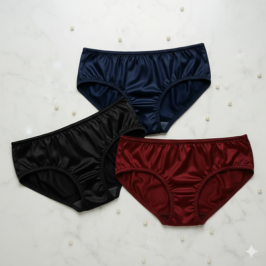 Pack Of 3 Satin Mid-Waist Panty – Lightweight & Comfortable Fit C2