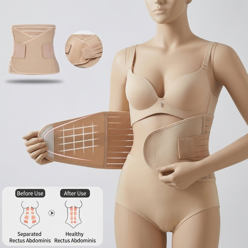 Flourish Postpartum Belly Band – Breathable Postnatal Recovery Girdle for Belly, Waist & Back Support (C-Section & Natural Birth Friendly) M09