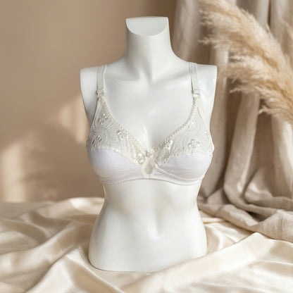 Elegant Floral Lace Bra – Sheer Lace Design non padded