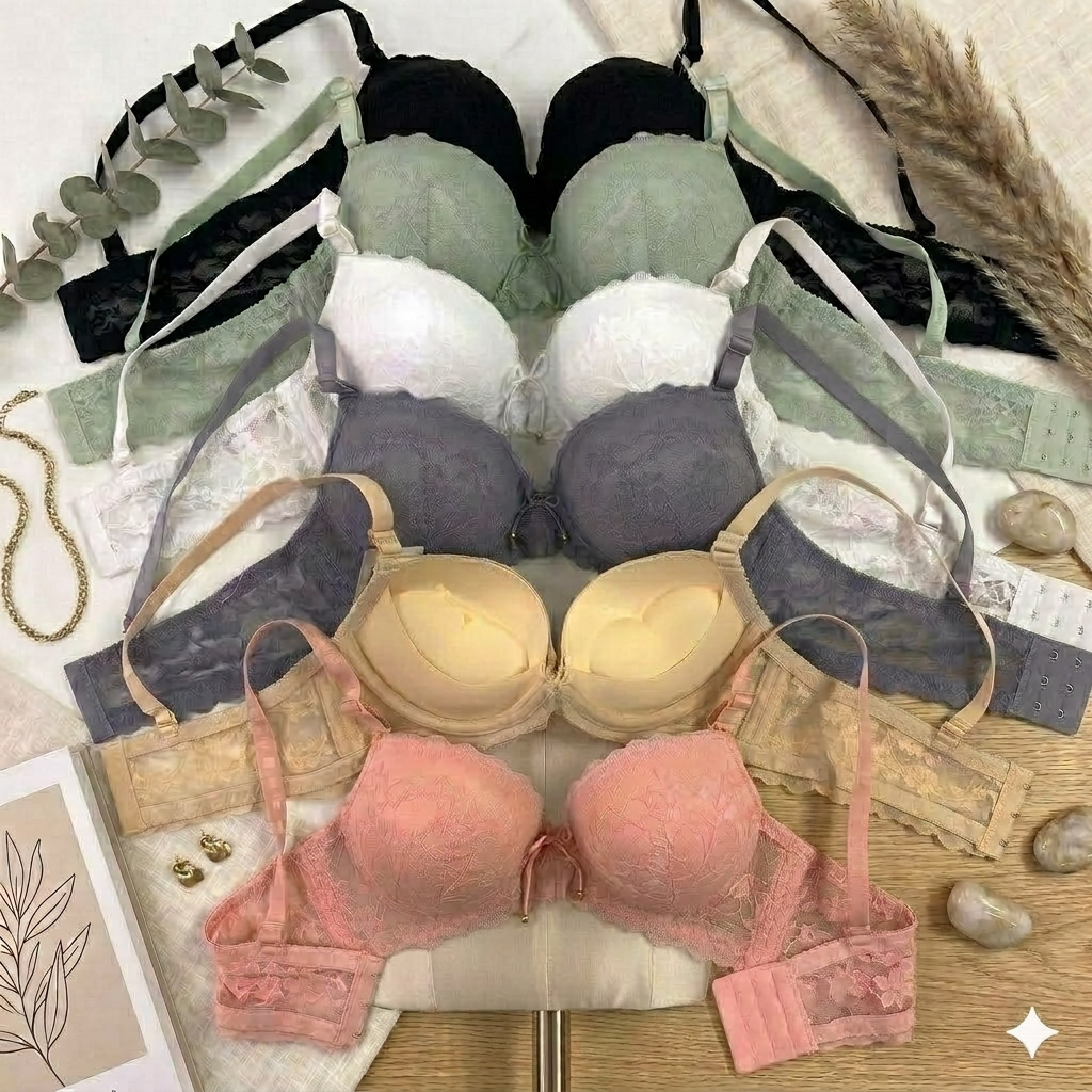 Flourish  Pack of 2 Premium Lace Comfort Push-Up Bra – 733