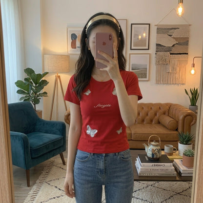 Women’s Butterfly Printed Casual T-Shirt 8507