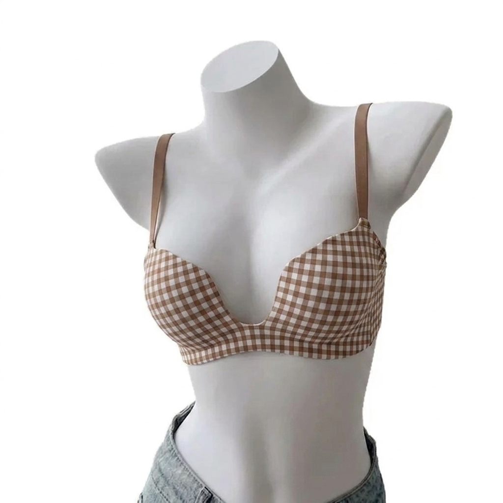 Pack of 2 Fashionable Deep U Push-Up Soft Support Bra 3D Shaping for Small Breasts Comic Bust Big Maker Soft Women's Underwear Seamless