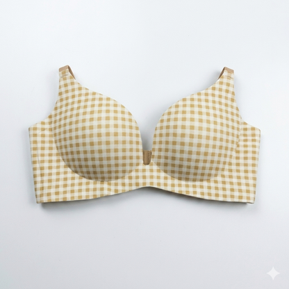 Pack of 2 Fashionable Deep U Push-Up Soft Support Bra 3D Shaping for Small Breasts Comic Bust Big Maker Soft Women's Underwear Seamless