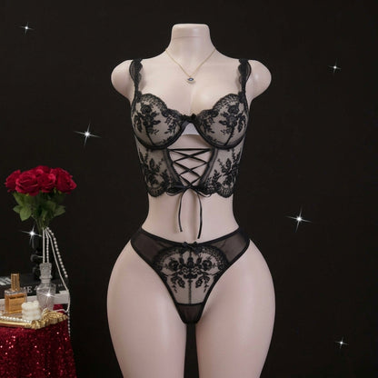 Lingerie Set - Sexy  Flirty Hot  Floral Embroidered Design Perfect for Adults, Novelty & More  Lingerie Sets B024