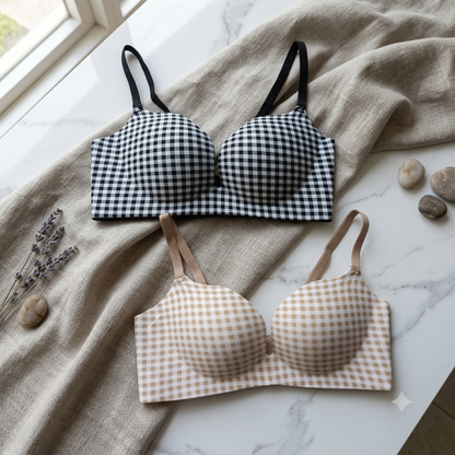 Pack of 2 Fashionable Deep U Push-Up Soft Support Bra 3D Shaping for Small Breasts Comic Bust Big Maker Soft Women's Underwear Seamless