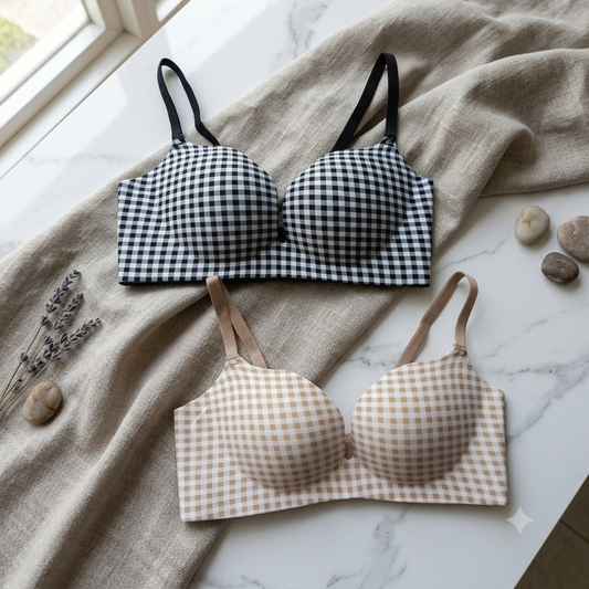 Pack of 2 Fashionable Deep U Push-Up Soft Support Bra 3D Shaping for Small Breasts Comic Bust Big Maker Soft Women's Underwear Seamless