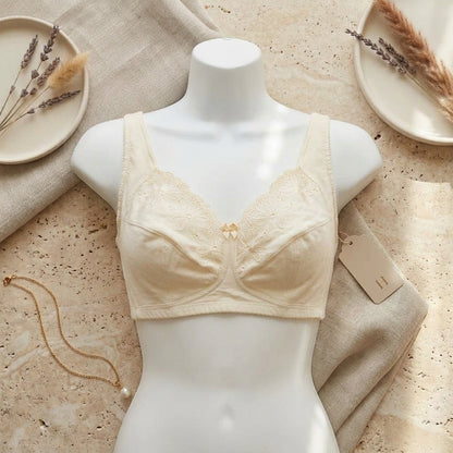 Flourish Floral Embroidered Non-Padded Bra (Art No. 230627) - Cream