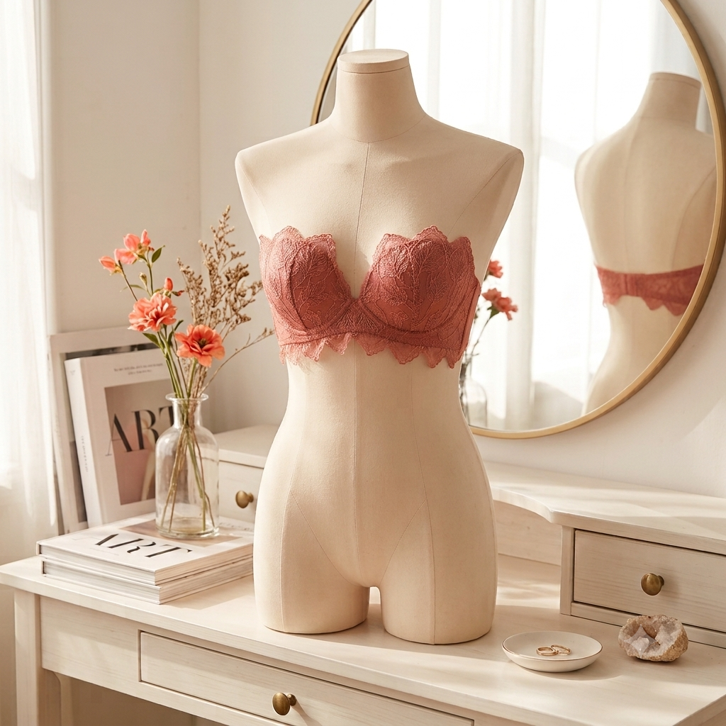Strapless Floral Lace Bra – Elegant Support & All-Day Comfort