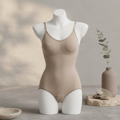 Seamless Tummy Control Padded Bodysuit – Open-Bust Crotch Hook Sculpting Shaper-8026