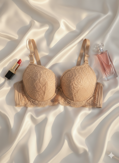 Flourish Wired Padded Lace Bra – Elegant Push-Up Support & Comfort for Bridal Wear 209