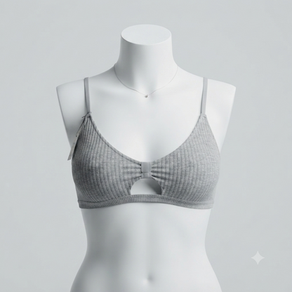New Ribbed Seamless Bralette – Double Strap Wireless Everyday Comfort Bra