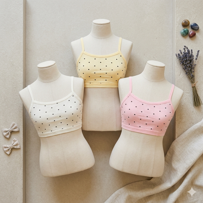 Flourish Pack of 3 Girls Soft Cotton Ribbed Training Bra Pack (Non-Padded) -K0081