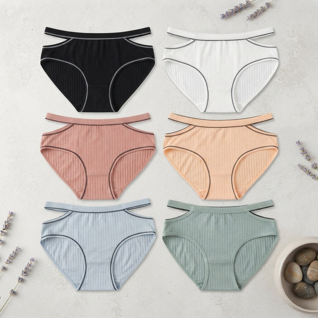 Pack of 3 Ribbed Bow Detail Briefs -8861