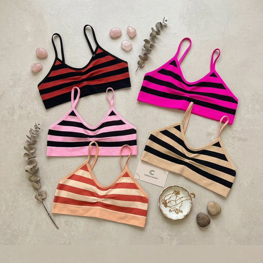 Pack of 3 Seamless Striped Non-Padded Everyday Bralette-G8016
