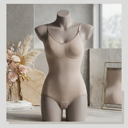 Seamless Tummy Control Bodysuit – Open-Bust Crotch Hook Sculpting Shaper-8026