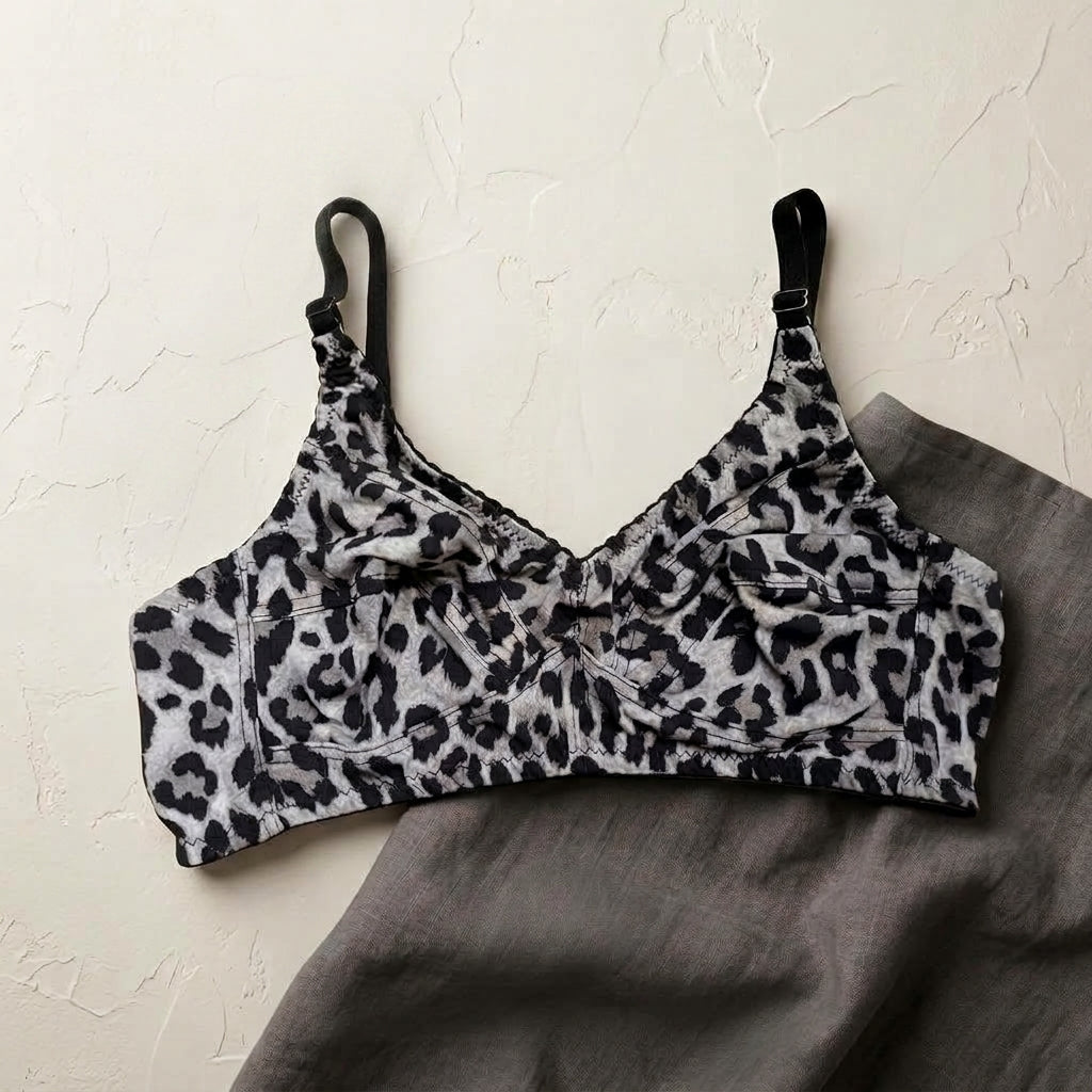 Printed Comfort Bra – Stylish Wireless Full Coverage Bra for Women