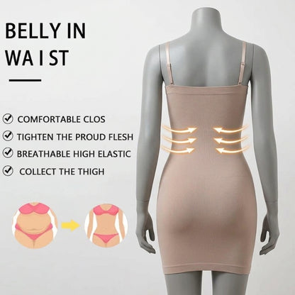 Seamless Body Shaper Slip Dress – Tummy Control & Silhouette Sculpting -FP74
