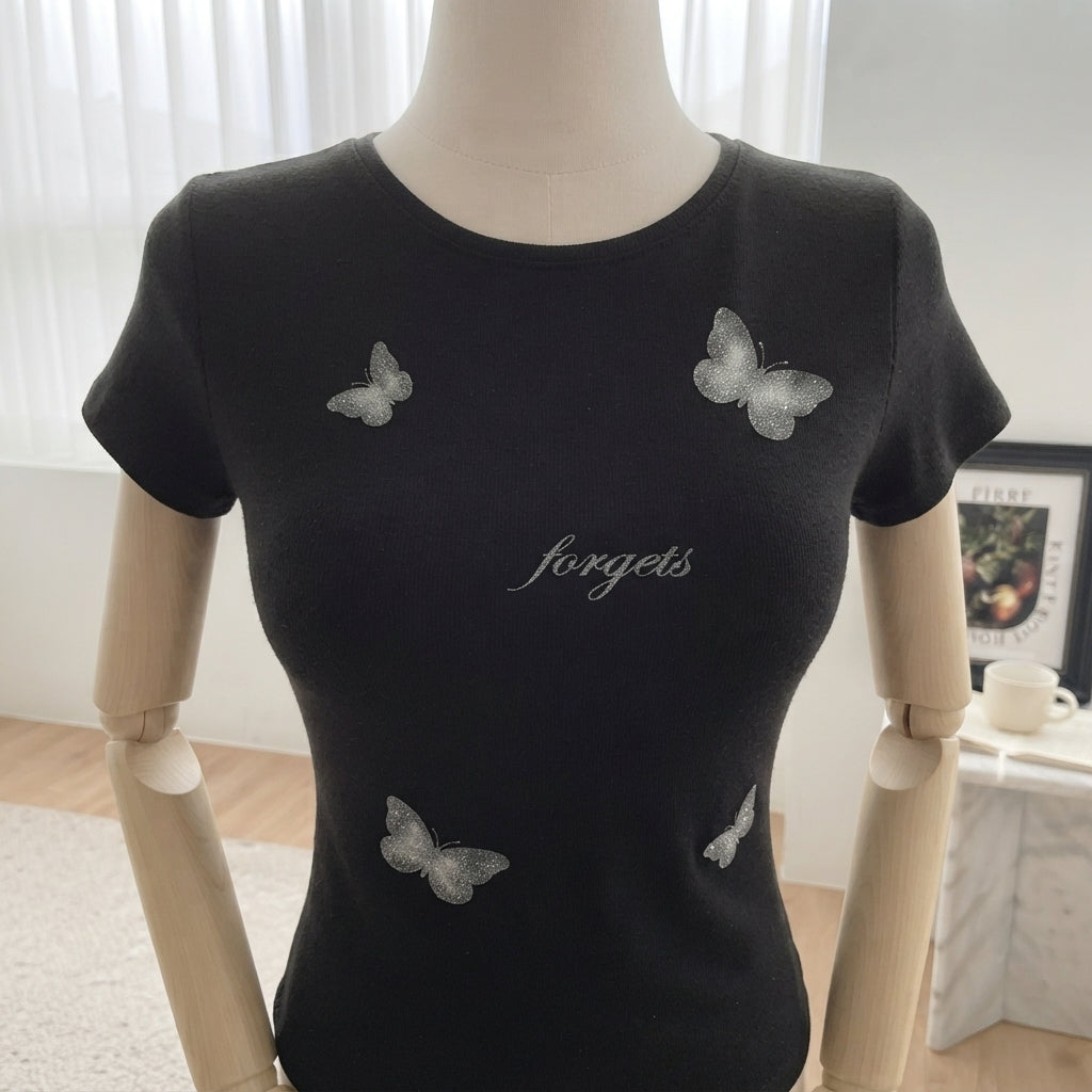 Women’s Butterfly Printed Casual T-Shirt 8507