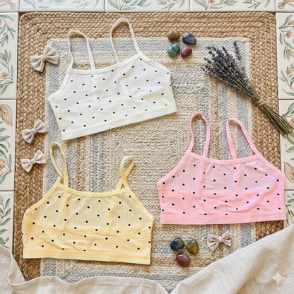 Flourish Pack of 3 Girls Soft Cotton Ribbed Training Bra Pack (Non-Padded) -K0081