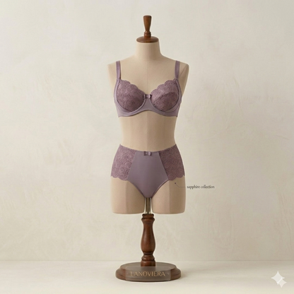 Flourish Leonisa Lace Non-Padded Wired & Demi Coverage Bra Panty Set