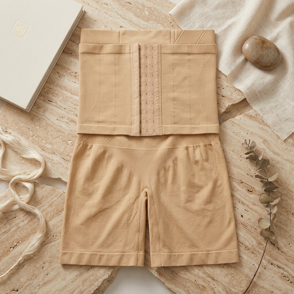 High-Waist Tummy Control Shaper Shorts with Adjustable Corset Hooks-D 25