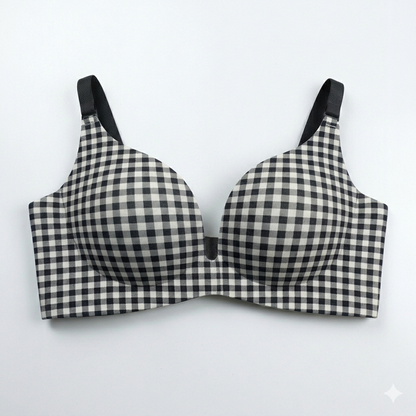 Pack of 2 Fashionable Deep U Push-Up Soft Support Bra 3D Shaping for Small Breasts Comic Bust Big Maker Soft Women's Underwear Seamless