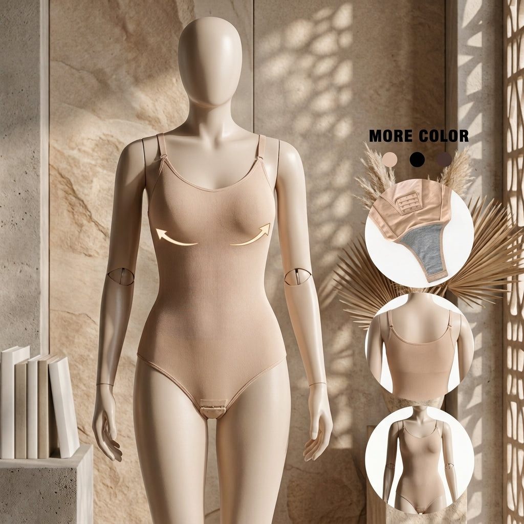 Seamless Tummy Control Bodysuit – Open-Bust Crotch Hook Sculpting Shaper-8026