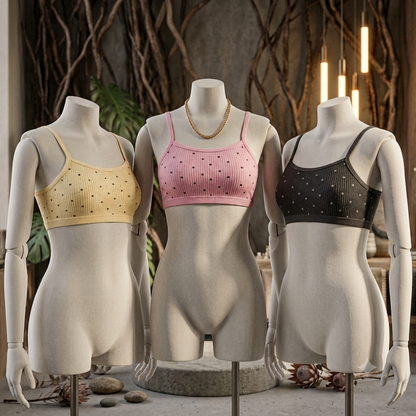Pack of 3  Girls' Printed Non-Padded Stretch Bra – Everyday Comfort Cami Bra | -K0065