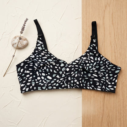 Printed Comfort Bra – Stylish Wireless Full Coverage Bra for Women