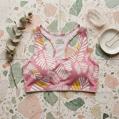 Geo-Leaf Active Bra / Modern Botanical Sports Bra -F89