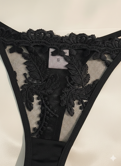 Flourish Non-Padded Wired Lingerie Set – Sexy & Elegant Semi-Transparent Bra Ensemble (Copy)