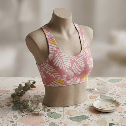 Geo-Leaf Active Bra / Modern Botanical Sports Bra -F89