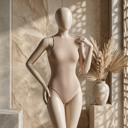 Seamless High-Neck Ribbed Bodysuit – Postpartum & Tummy Sculpting Shaper -FP72