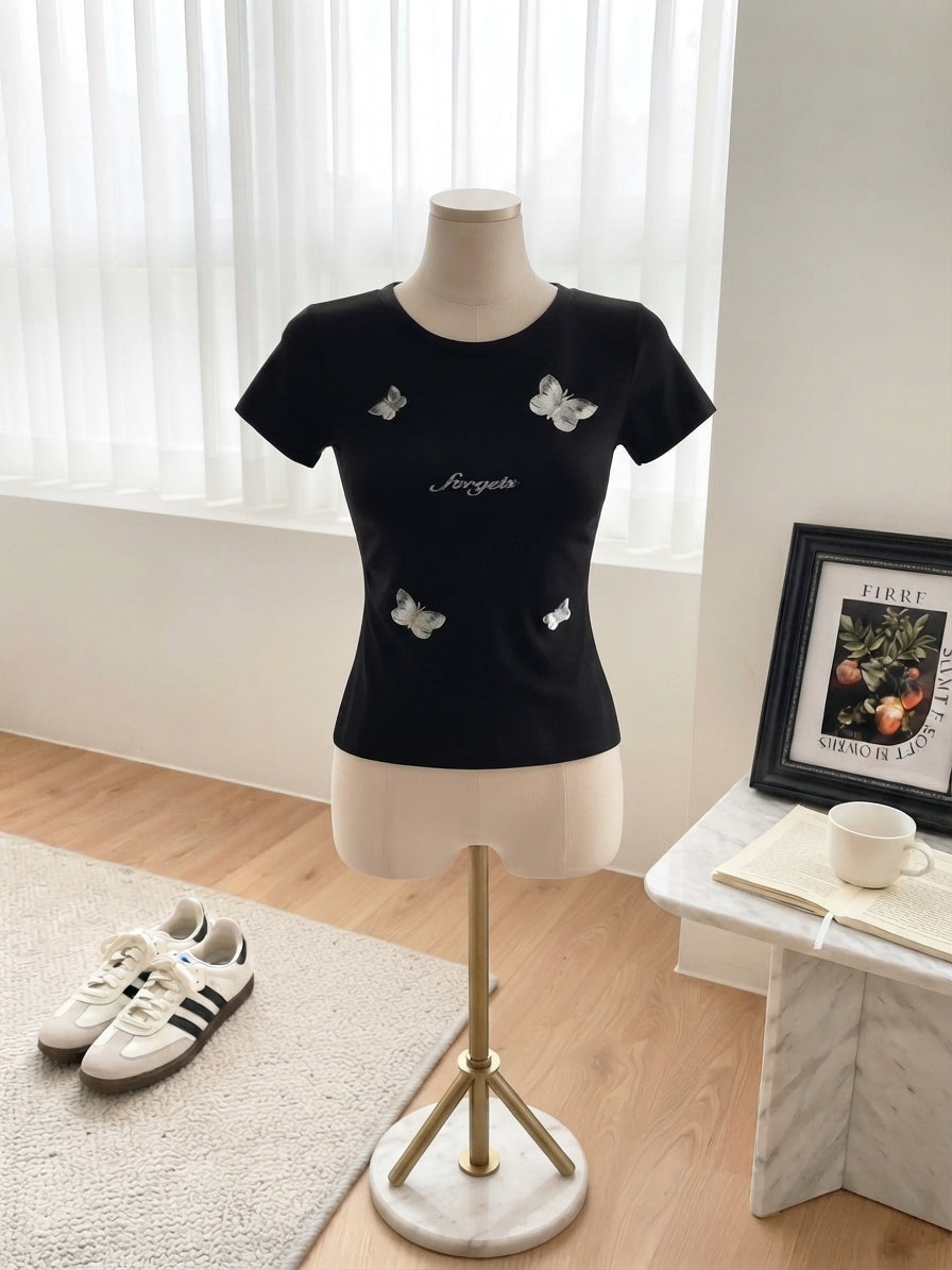 Women’s Butterfly Printed Casual T-Shirt 8507