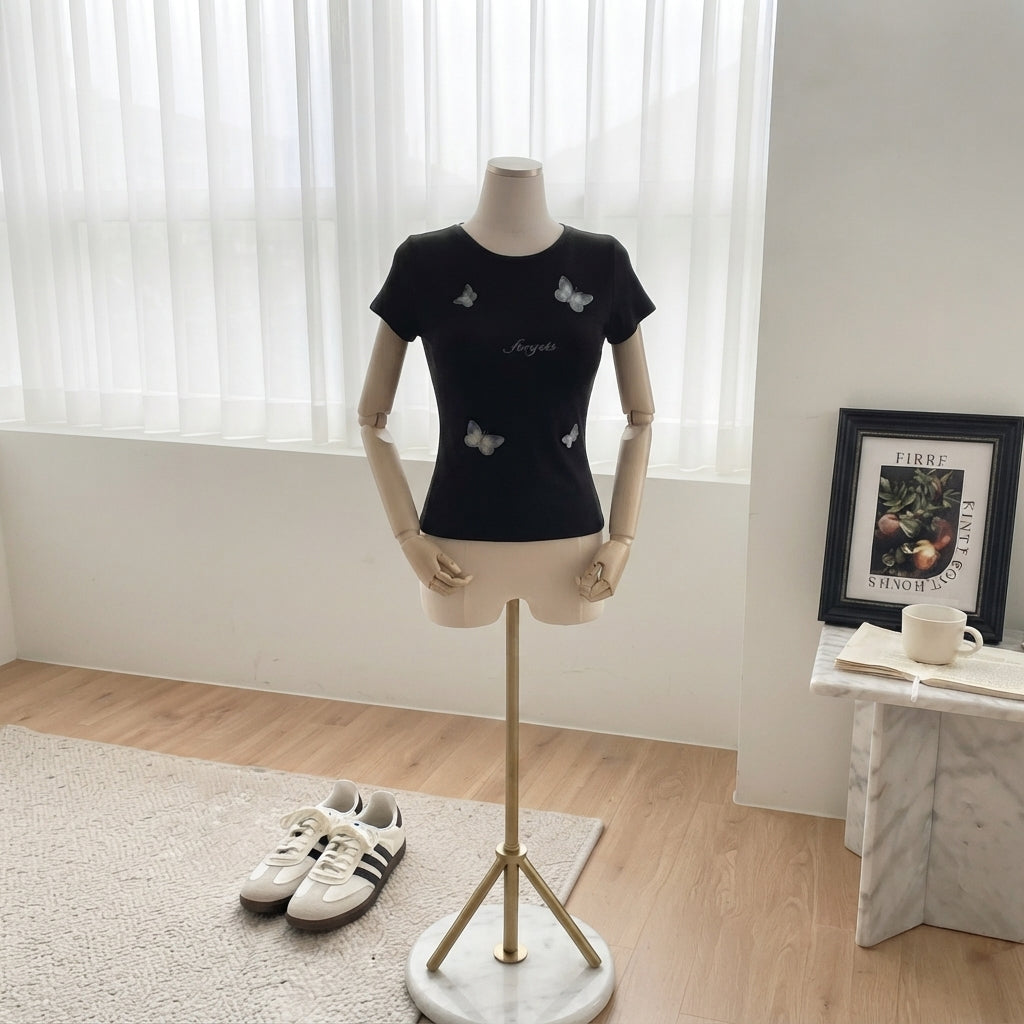 Women’s Butterfly Printed Casual T-Shirt 8507