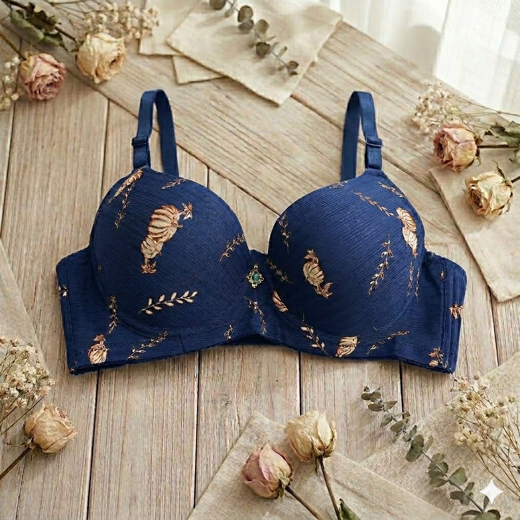 Pack of 2 Flourish  Elegant Embroidered Floral Padded Comfort Bra – Soft Texture & Premium Shape -937