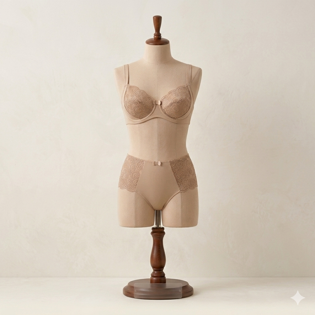 Flourish Leonisa Lace Non-Padded Wired & Demi Coverage Bra Panty Set