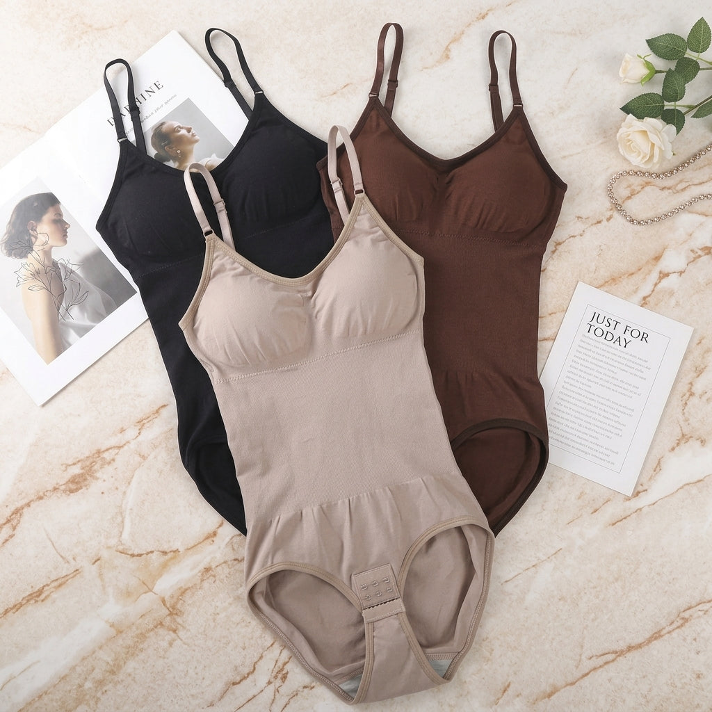 Seamless Tummy Control Bodysuit – Open-Bust Crotch Hook Sculpting Shaper-8026