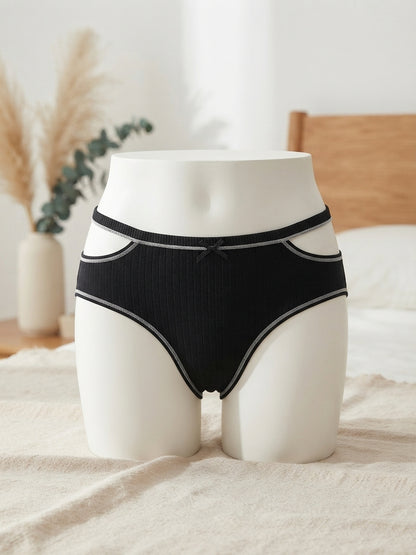 Pack of 3 Ribbed Bow Detail Briefs -8861