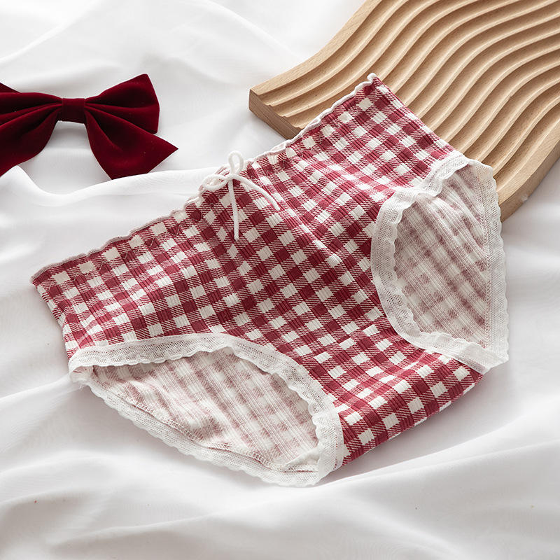 Pack of 5 Pure Cotton Seamless Girls’ Briefs – Color Block, Polka Dot & Checkered Cute Stretchy Underwear for Girls & Women – 0139