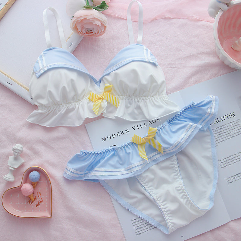 High Quality Sailor Moon Style Cute Bra and Pantie Set Bralette Lingerie 2004