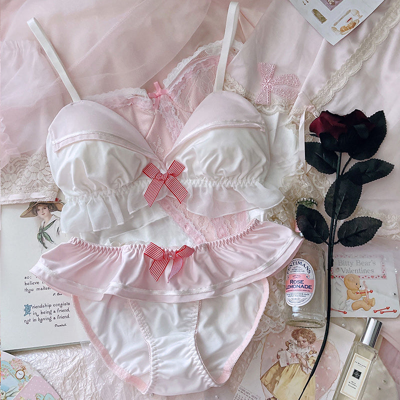 High Quality Sailor Moon Style Cute Bra and Pantie Set Bralette Lingerie 2004