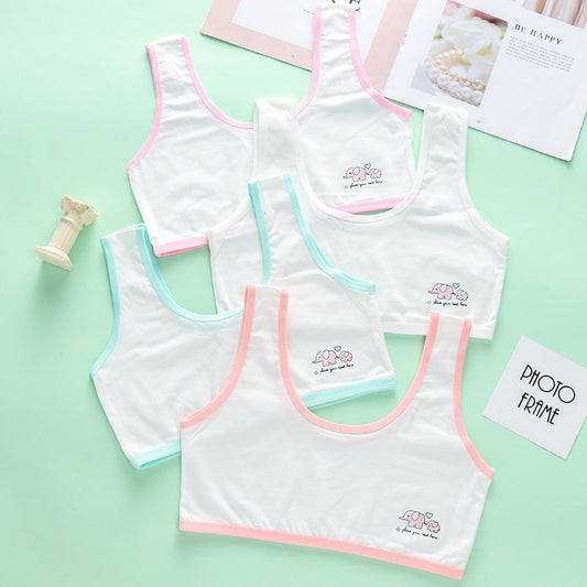Pack of 3 Teenage Cotton Bra Vest For Girls Non Padded Cartoon Vest Tank (8 to 16 Years)