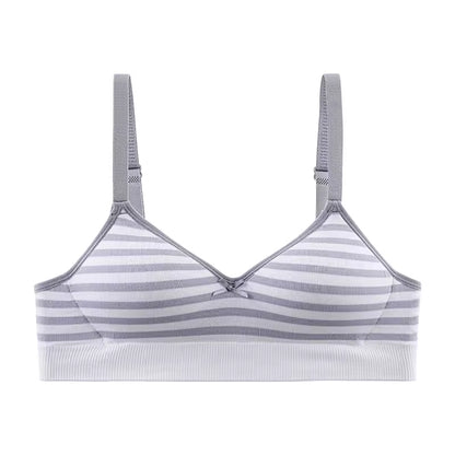 Pack of 2 Light Padded Soft T-Shirt Bras – Seamless Striped Everyday Comfort Set 807