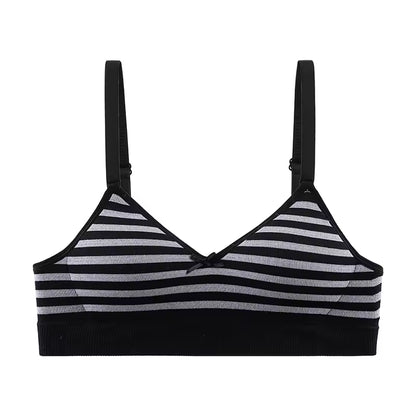Pack of 2 Light Padded Soft T-Shirt Bras – Seamless Striped Everyday Comfort Set 807