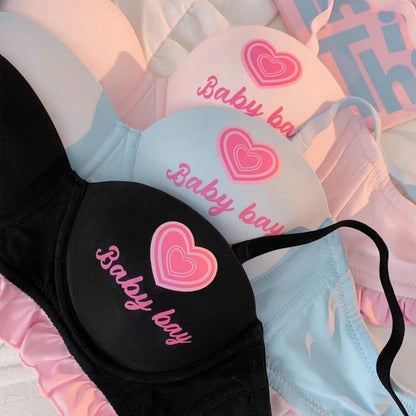 Flourish Baby Bay Pastel Ruffle Bra & Panty Set – Cute Printed, Soft Padded & Comfortable Lingerie for Girls