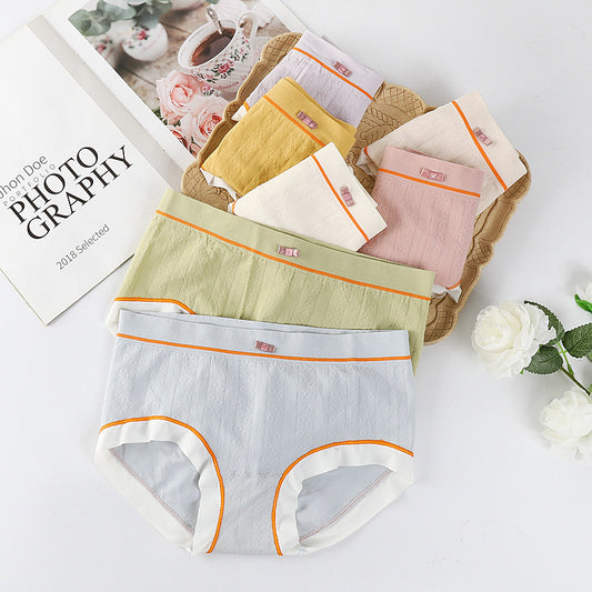 Pack Of 3 New Essential Soft Cotton Breathable Little Crotch Border Linen Panties For Girls And Women's 202