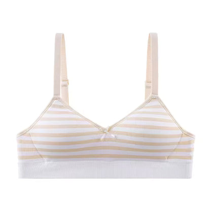 Pack of 2 Light Padded Soft T-Shirt Bras – Seamless Striped Everyday Comfort Set 807